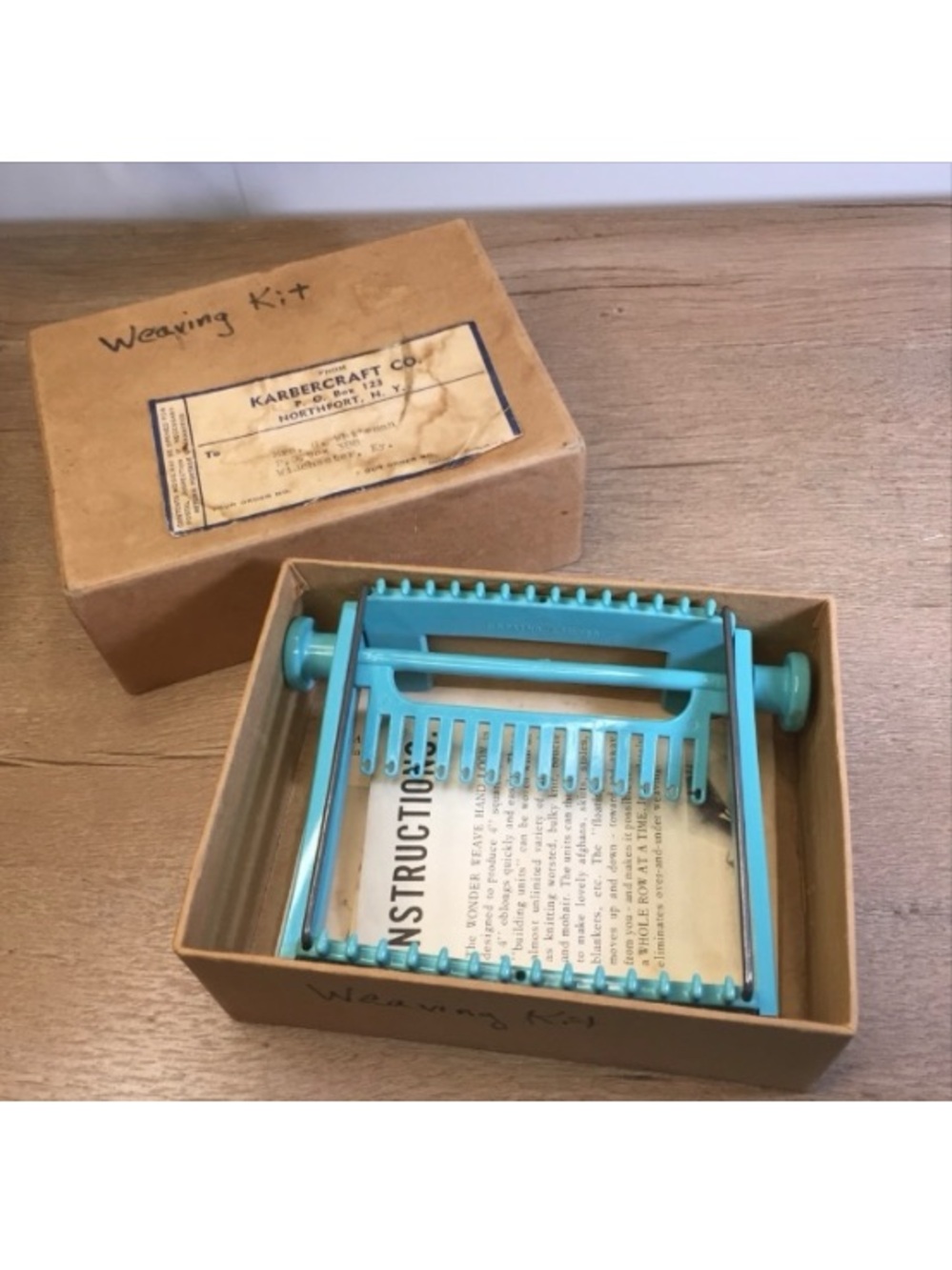 Vintage Wonder Weave Hand Loom In Original Box Craft Tool